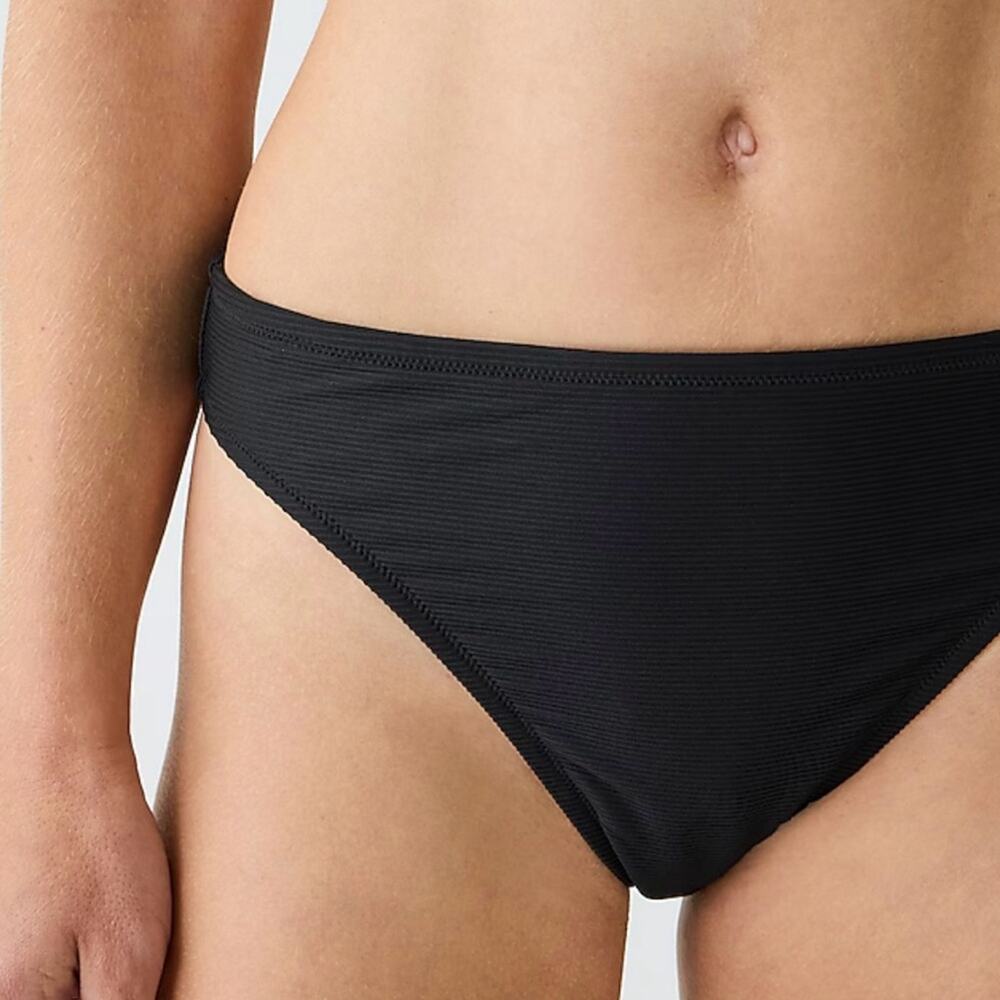 J. Crew Textured Scrunchie High-rise Bikini Bottom in Black Women's 3X BH482 $59